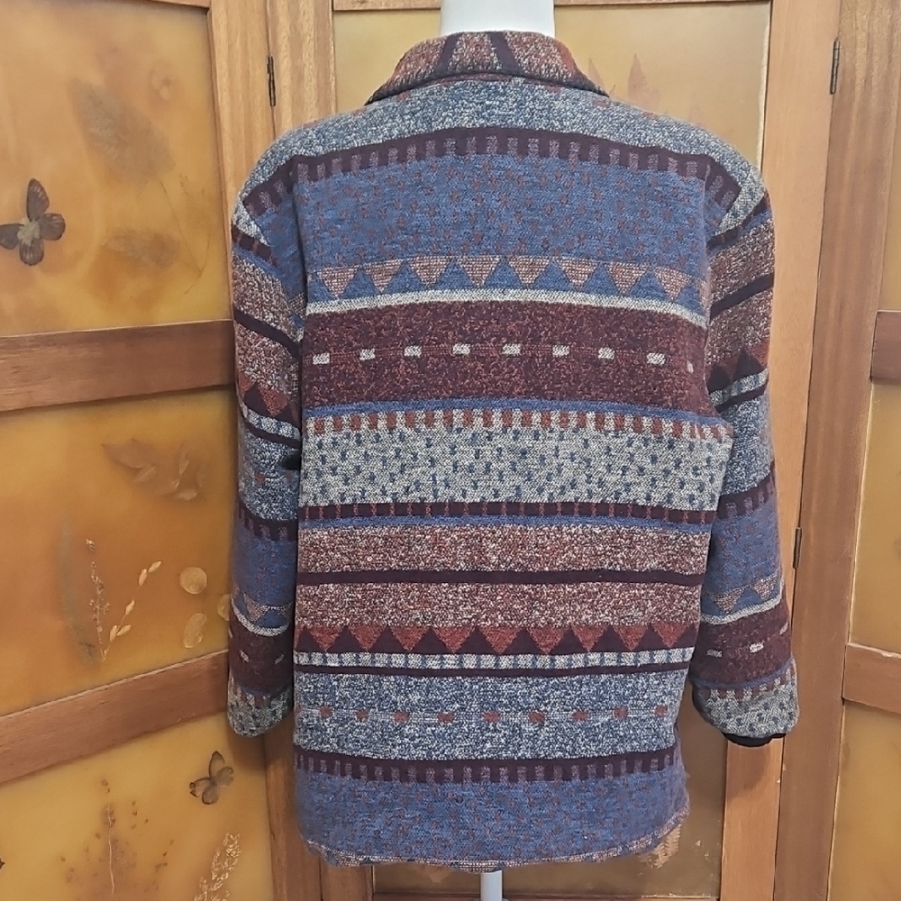 Pendleton Blue and Brown Patterned Blazer - image 13